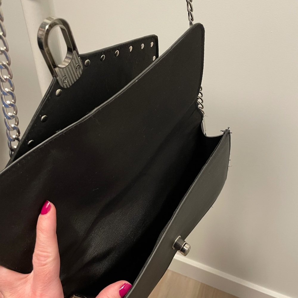 Black leather crossbody medium size bag